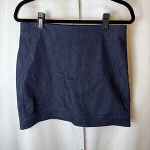 Tuckernuck Women's Navy Denim Mini Skirt Size M Cotton Blend Preppy Classic